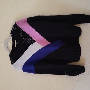 Maje Colorblock Open Knit Sweater